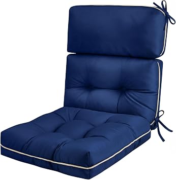 Patio Chair Cushions High Back 44"x22"x4" Thick Blue
