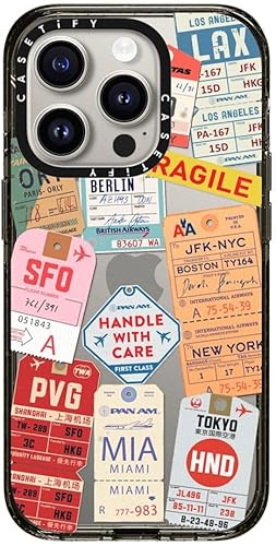 CASETiFY Funda Impact para iPhone 15 Pro 4 veces probada contra caídas de grado militar, protección contra caídas de 8.2 pies  Impresiones adhesivas