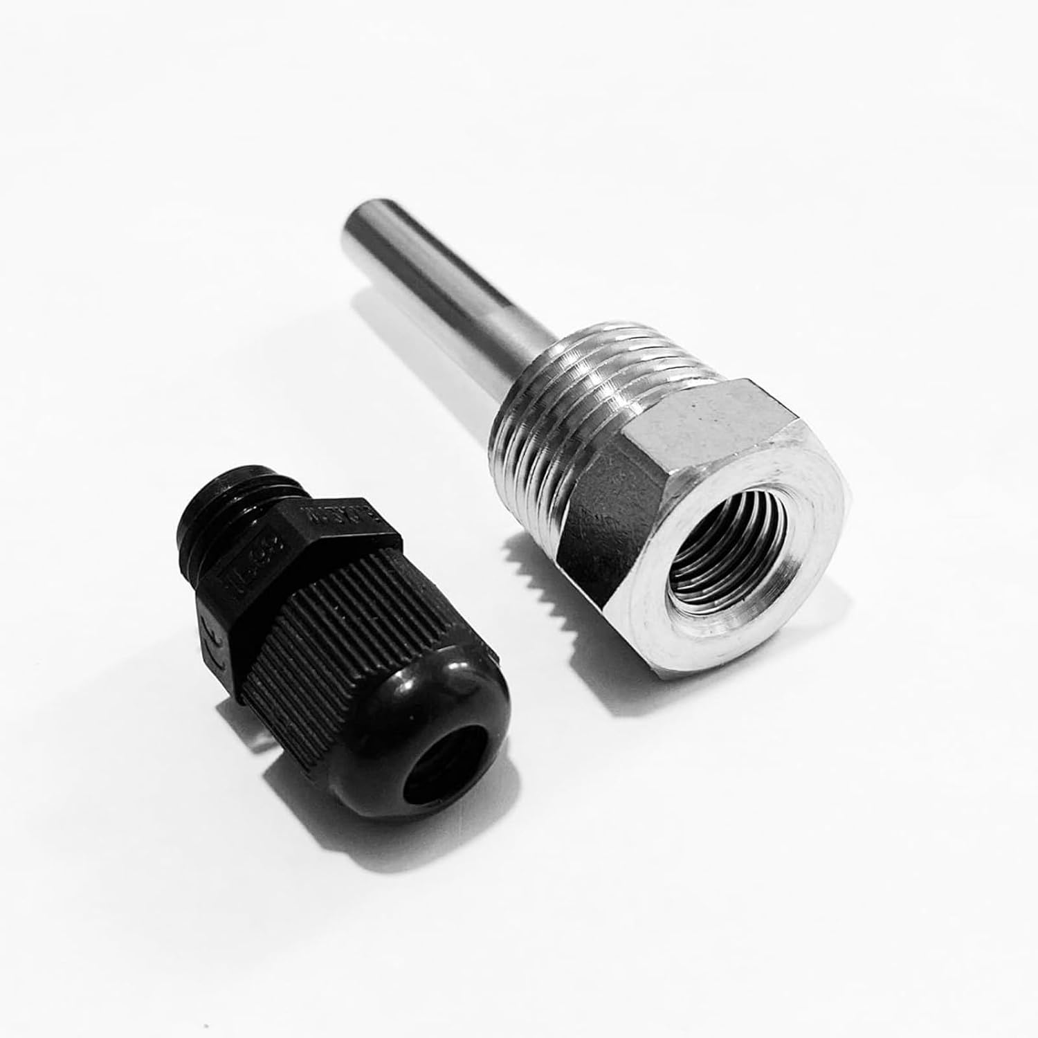 Set Of 2 Stainless Steel Immersions Sleeves Thermowells 8x50mm With 1/2Inch Thread For Temperature Sensors