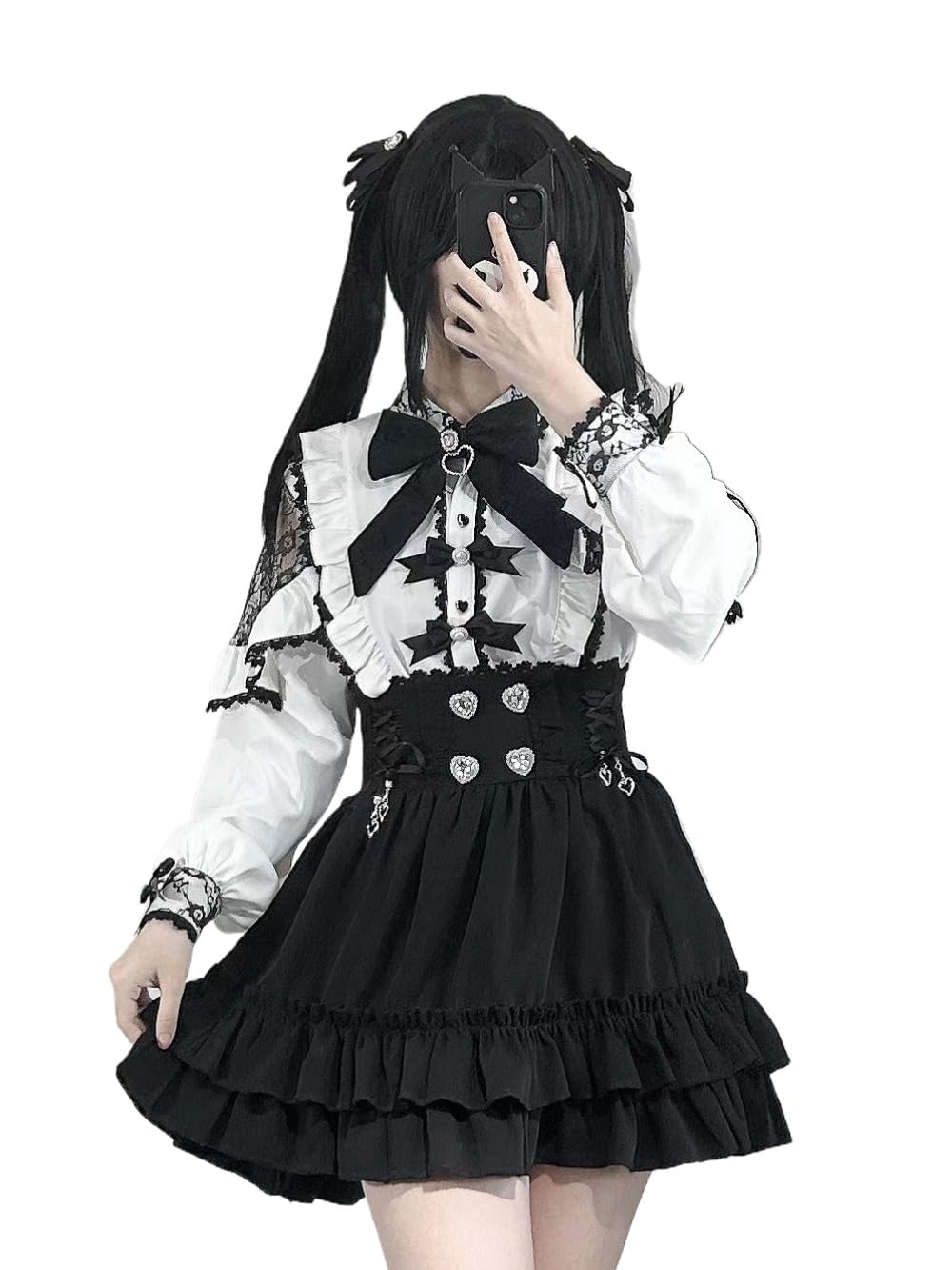 Jirai Kei Gyaru Shoujo Girl Clothes Cutecore Goth Jojifuku Y2K Tenshi Kawaii Harajuku Emo…