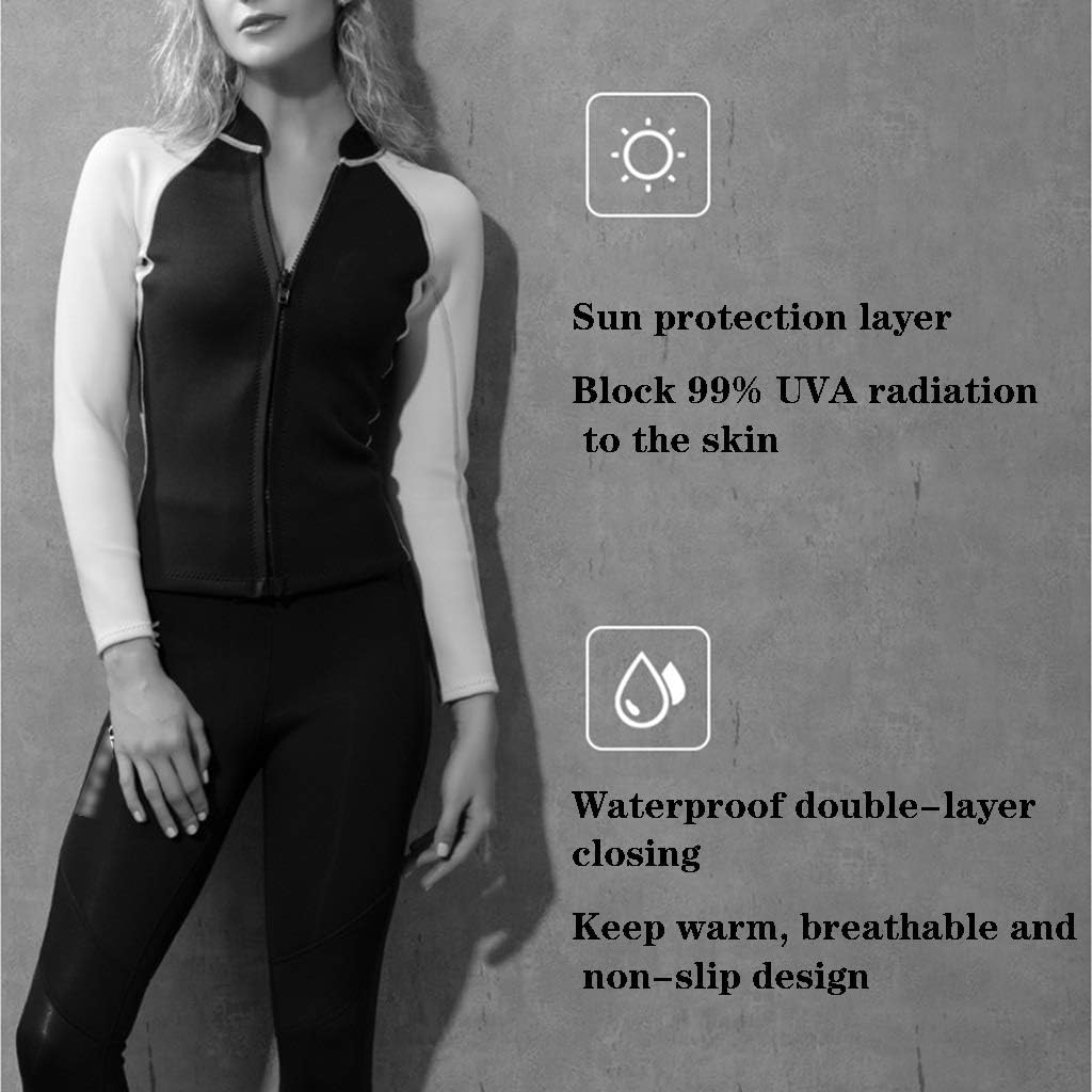 Womens surf suit Womens Full Wetsuits Premium,Ladies Two-piece Wetsuit, Top And Trousers Warm Swimsuit, 2mm Neoprene Wetsuit, Suitable For Various Marine Sports ( Color : Light green , Size : Xg )