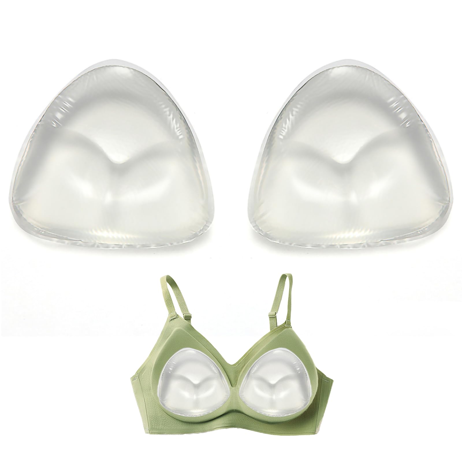 1 pair Chicken Fillets Bra Inserts,Chicken Fillet Bra Inserts,Silicone Bra Inserts,Bra Inserts,Silicone Bra Pads Inserts,Reusable,Breathable,Transparent,For Bikini Swimwear