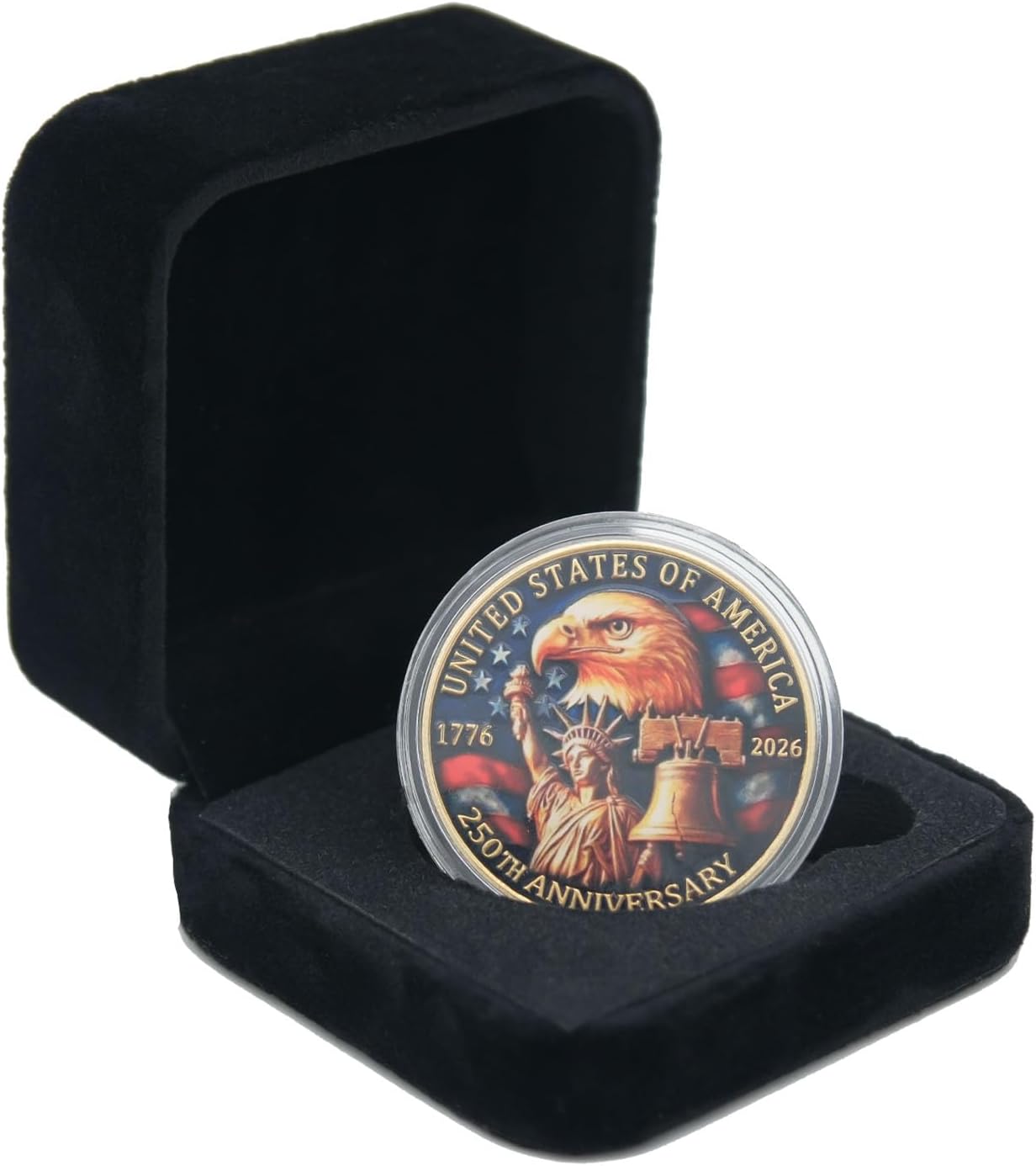 250 Anniversary Coin 250th Year American USA Anniversary Commemorative Coin Merch Merchandise with Case Collectible Gifts