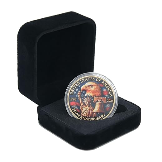 250 Anniversary Coin 250th Year American USA Anniversary Commemorative Coin Merch Merchandise with Case Collectible Gifts