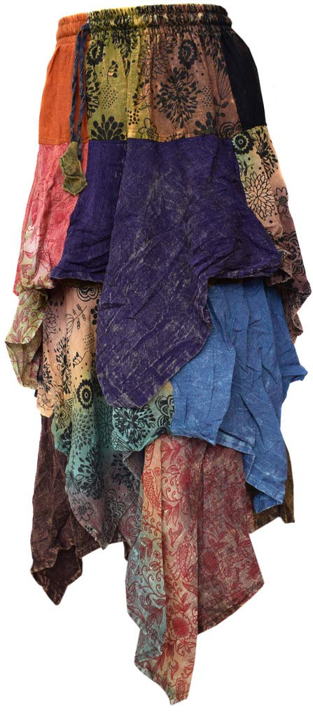 Jupe 3 volants asymétriques - Taille élastique