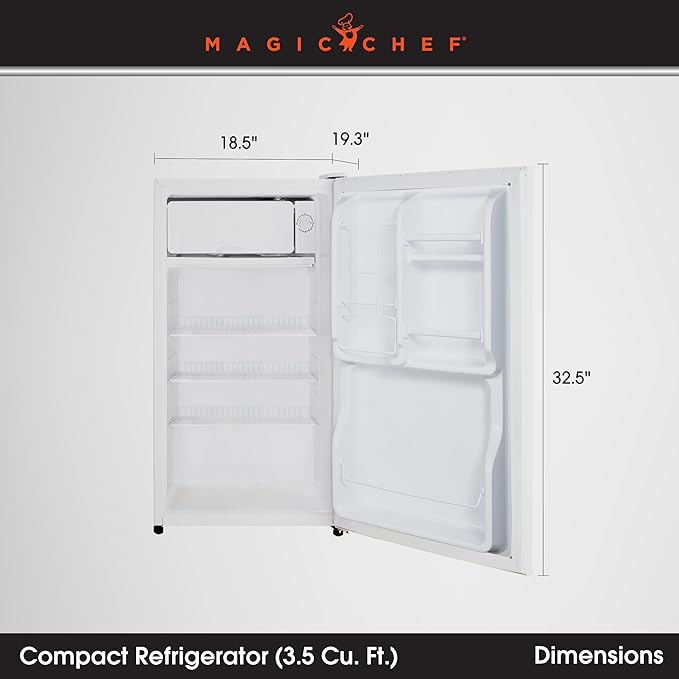 Magic Chef 3.5 cu. ft. Mini Fridge in White with Interior Freezer Section on Fridge.com