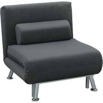 HOMCOM 3-in-1 Folding Sleeping Chair with Bed Function 75 x 70 x 75 cm Dark