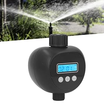 Ubersweet Automatic Watering Controller, Twistable Joint Smart Irrigation Timer Filter Design LCD Display Waterproof for Balcony