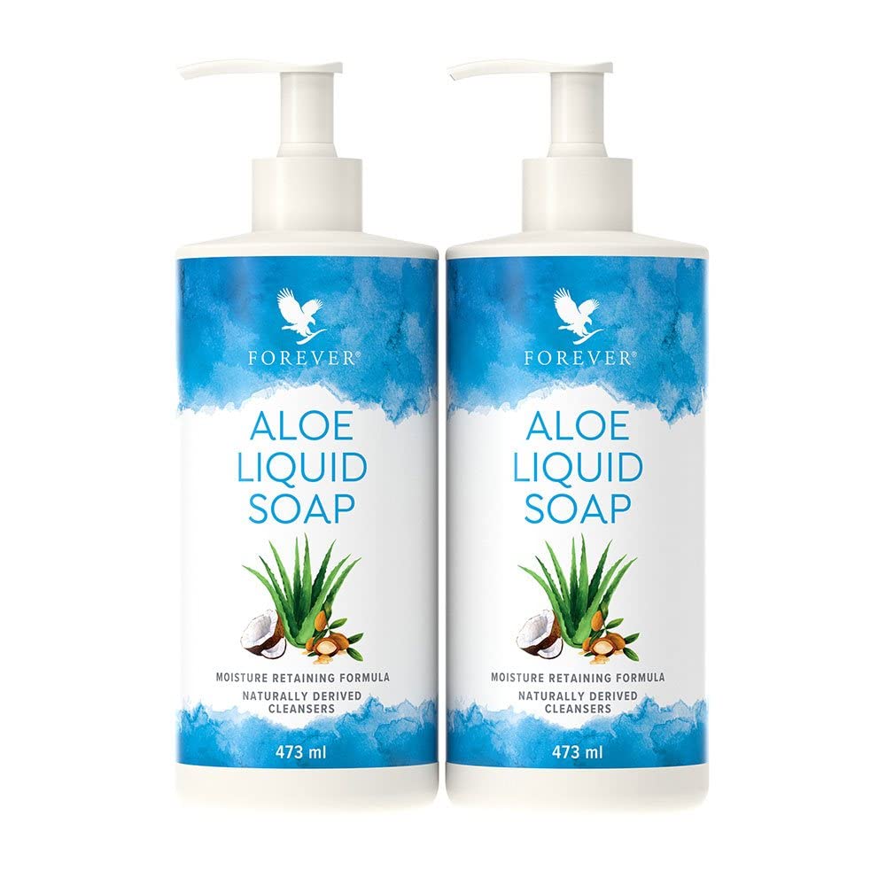 Forever Living - Aloe Liquid Soap - (2x 473 ml) | Enthält Aloe Vera, Jojoba- und Arganöl; glutenfreie und vegane Flüssigseife; für die tägliche Reinigung von Händen und Körper