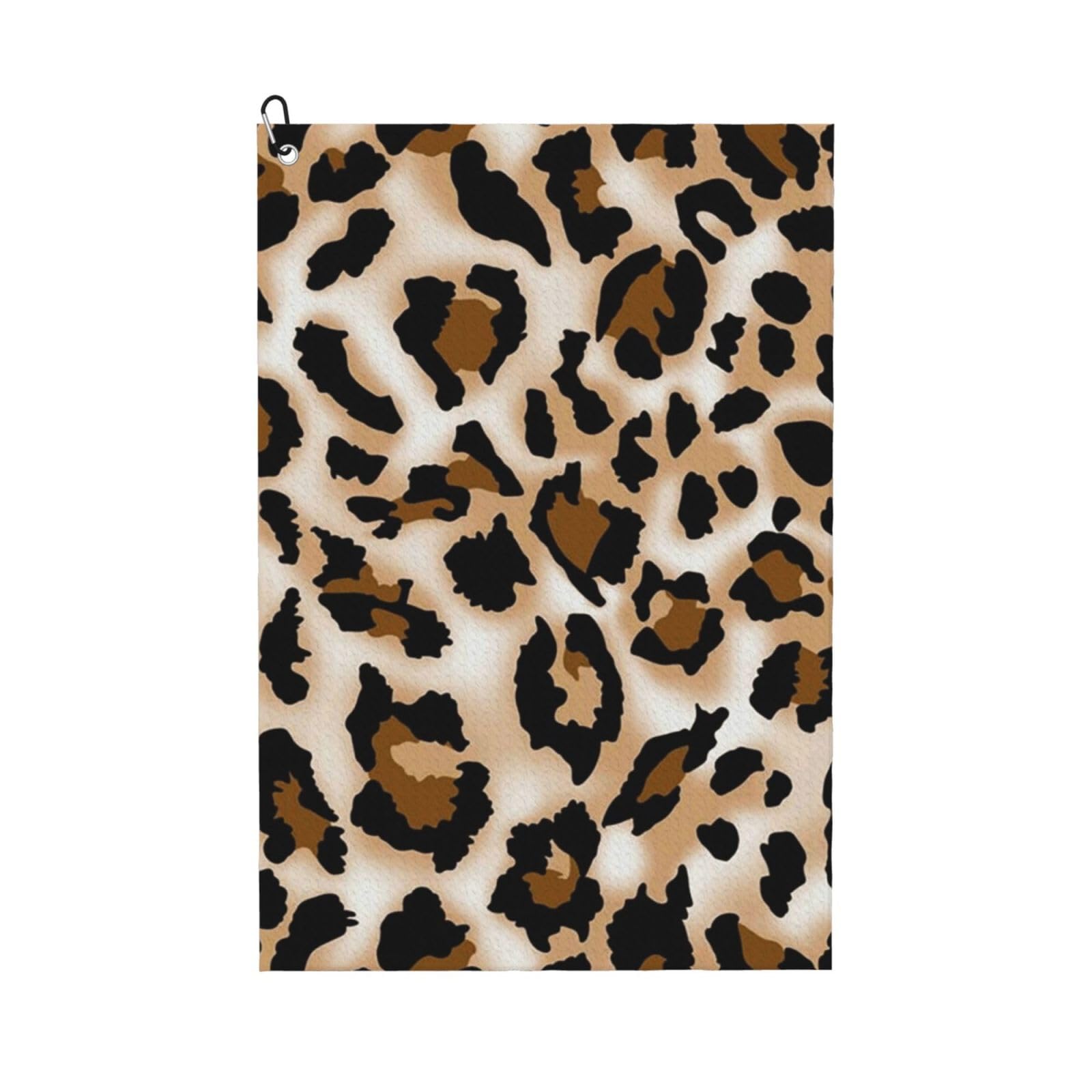 Hnnkloy Leopard Cheetah Leopard Love, 16x24 in Portable Waffle Golf Towels with Carabiner Clip for Golf Bag