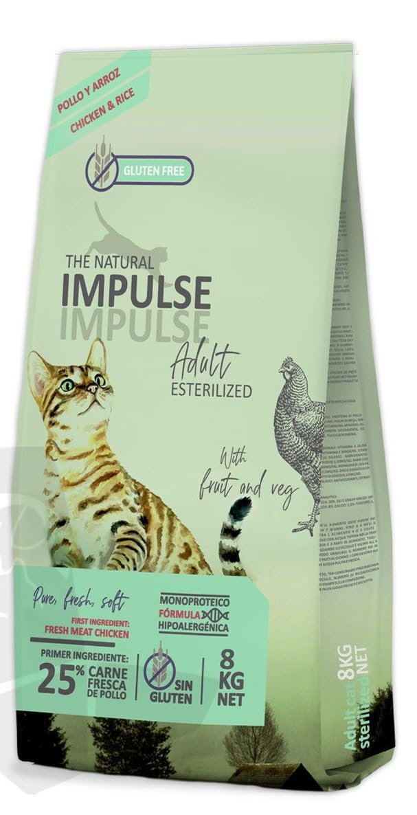IMPULSE Pienso para Gatos Esterilizados Natural Cat Sterilized 8 Kg