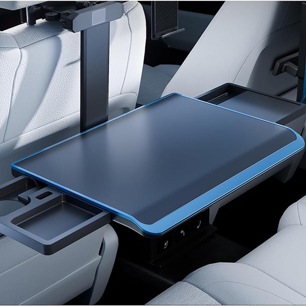 Genérico Mesa de Bandeja para Asiento de Coche de aleación de Aluminio Multifuncional, con Soporte para Tablet y teléfono móvil, Escritorio portátil y Plegable para Asiento Trasero, para Comer