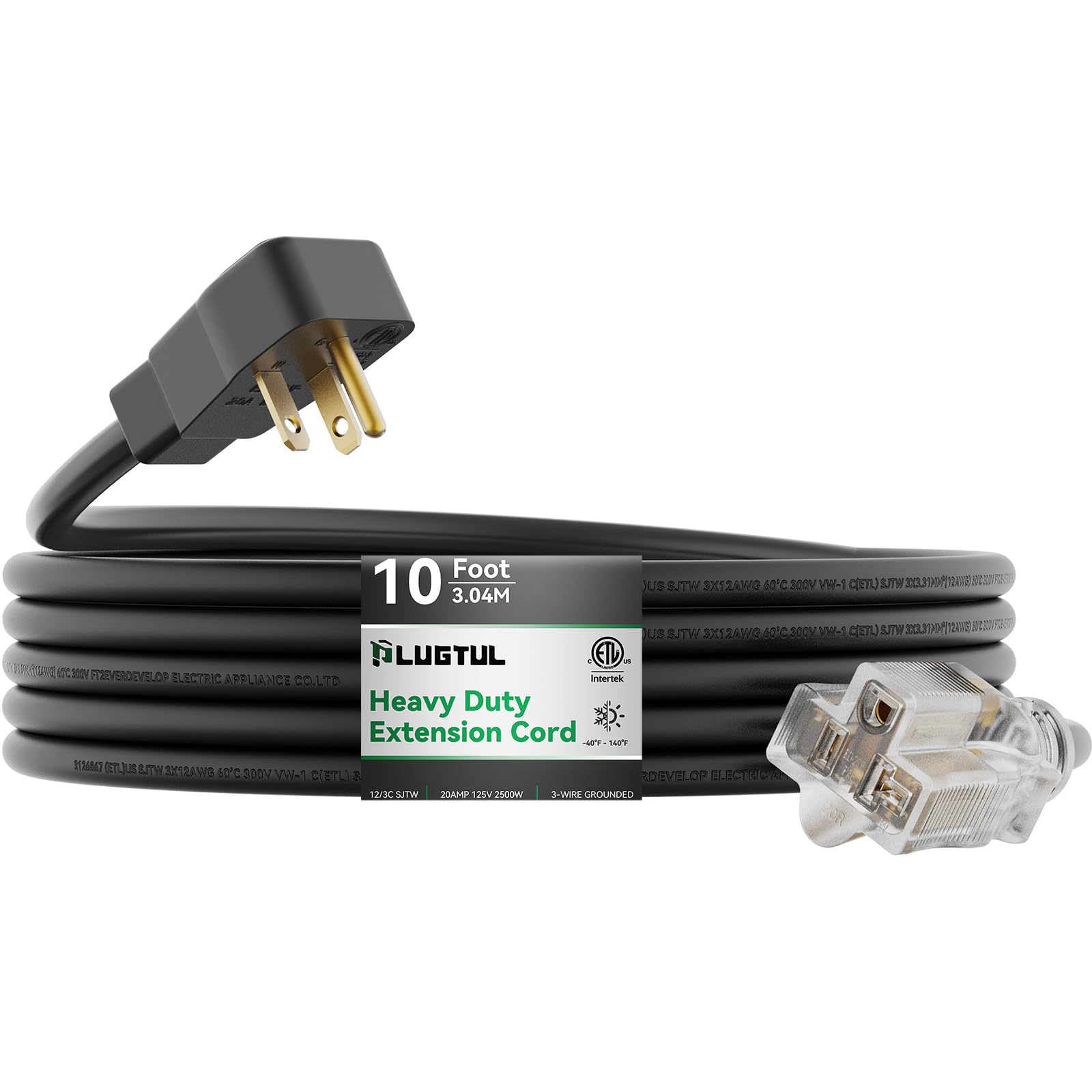 Amazon.com: PLUGTUL 20AMP Extension Cord 10FT, NEMA 5-20 Heavy