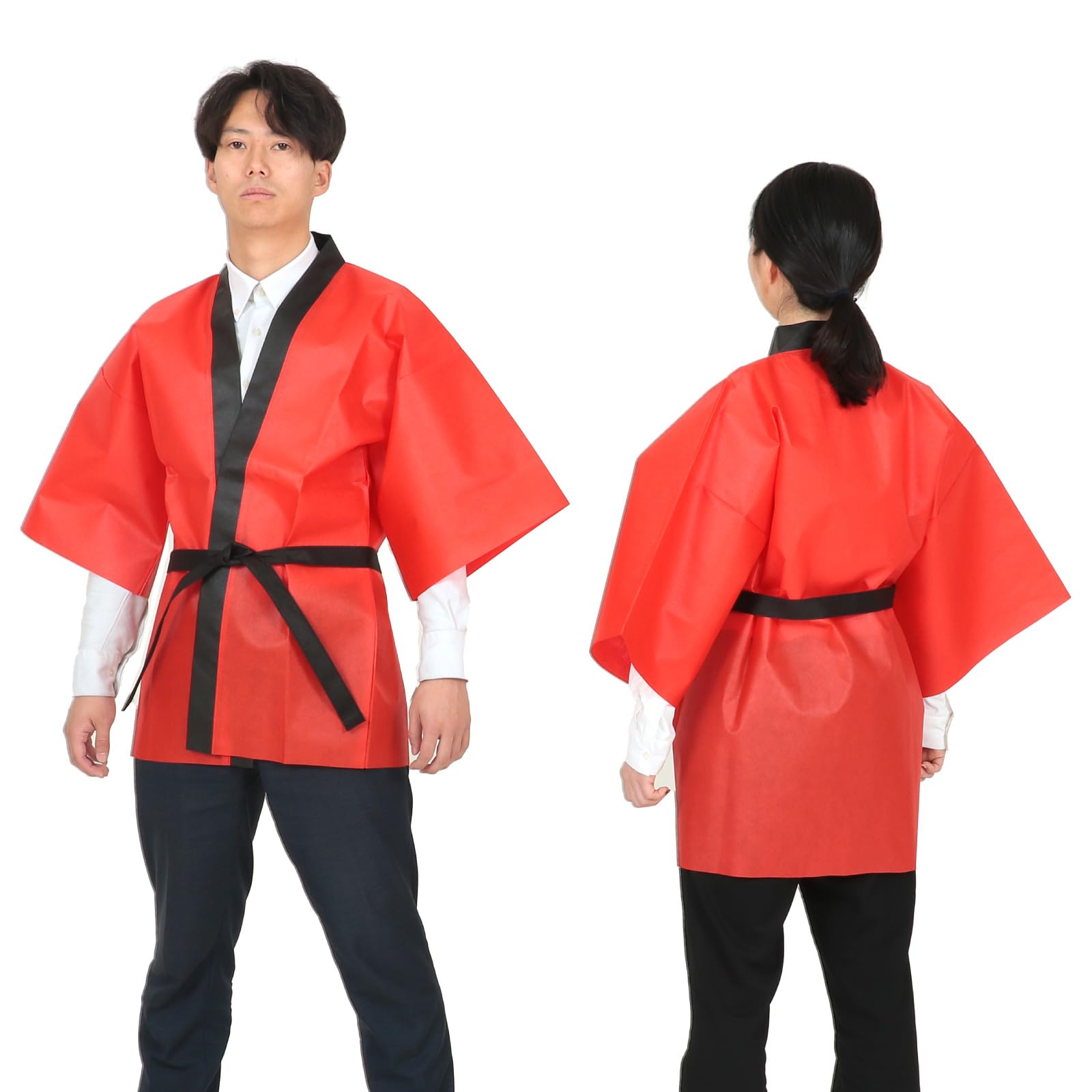 Amazon.co.jp: アーテック カラー不織布ハッピ(帯付) 大人用 L 赤