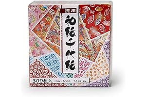 300 Sheets Japanese Washi Chiyogami Paper, Origami and Folding Paper, Authentic Yuzen Style, 3"