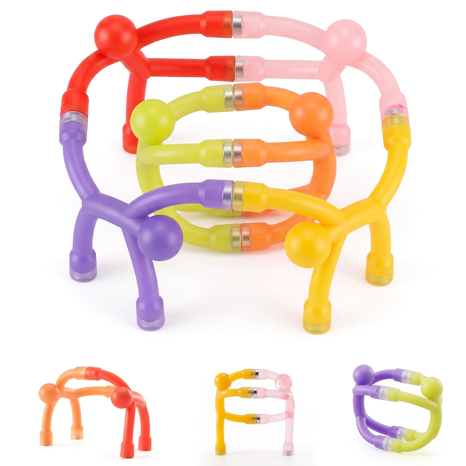 Magnetic Fidget Travel Toys for Kids Age 3-8 – 6Pcs Fun Magnetic Men Set, Perfect for Airplane & Car Trips,Sensory Stress Relief, and Travel Game Gift for Boys & Girls