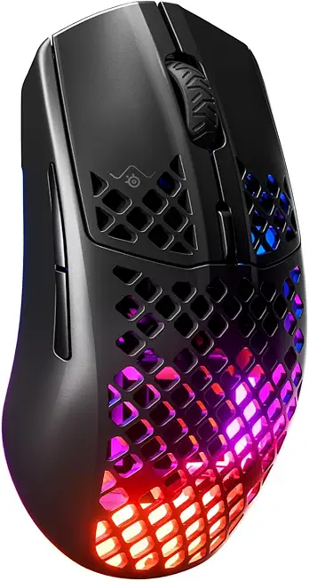 SteelSeries Aerox 3 Wireless - RGB Gaming-Mouse mit Öffnungen in der Oberfläche - Federleichtes, wasserabweisendes Design - Optischer TrueMove Air-Sensor mit 18.000 DPI - Onyx