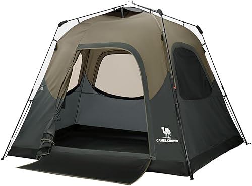 CAMEL CROWN Tiendas de campaña instantáneas para acampar 4-6 personas, impermeable, fácil instalación, se instala en 60 segundos, tiendas de campaña