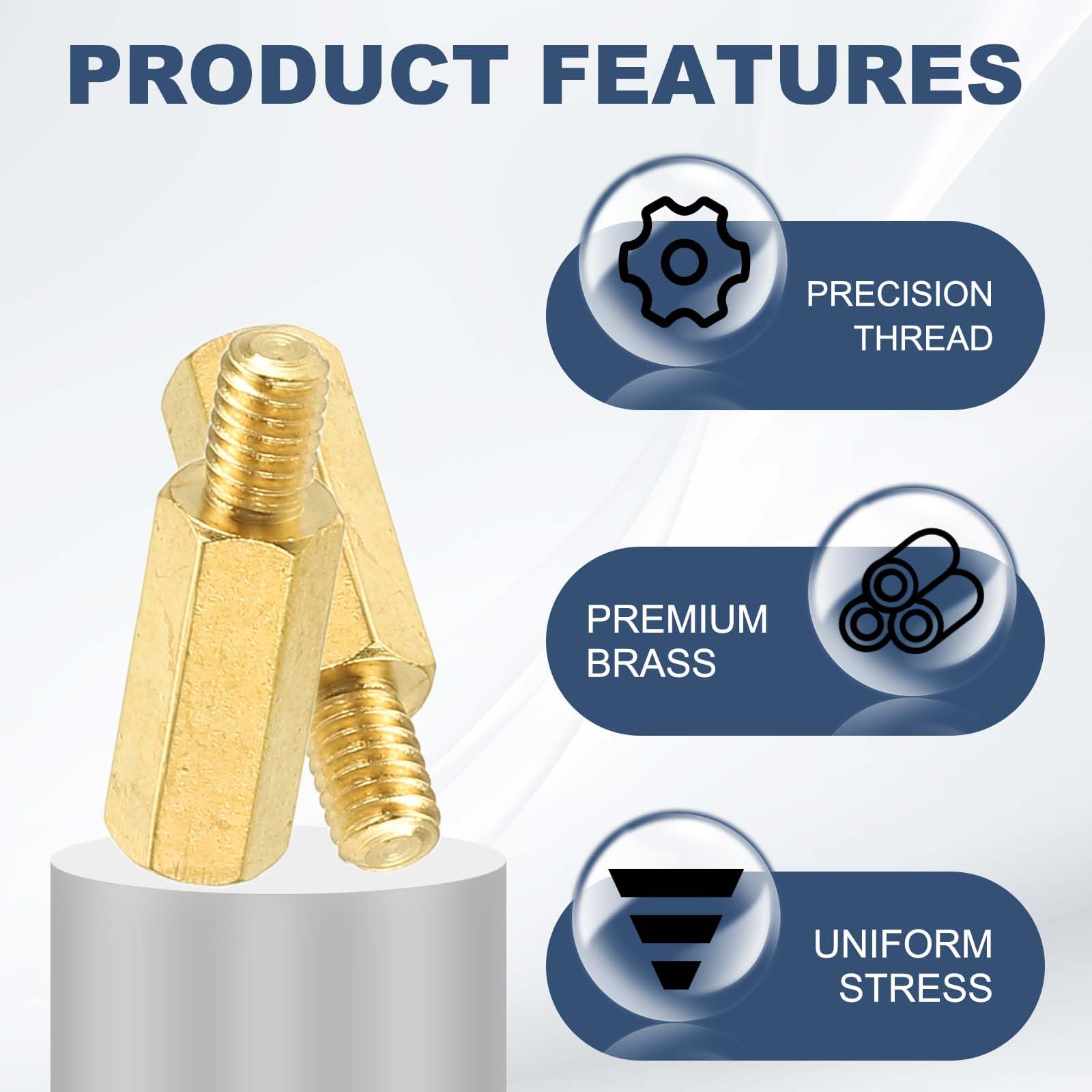 PATIKIL M4 Brass Hex Standoff - Image 3
