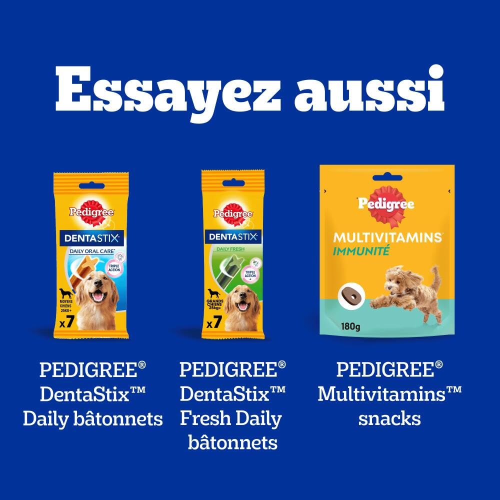 Pedigree Dentastix Chewy Chunx – Pour moyen/grand chien (15+ kg) – Friandises au poulet – Pour une bonne hygiène bucco-dentaire – 5 sachets de 68g