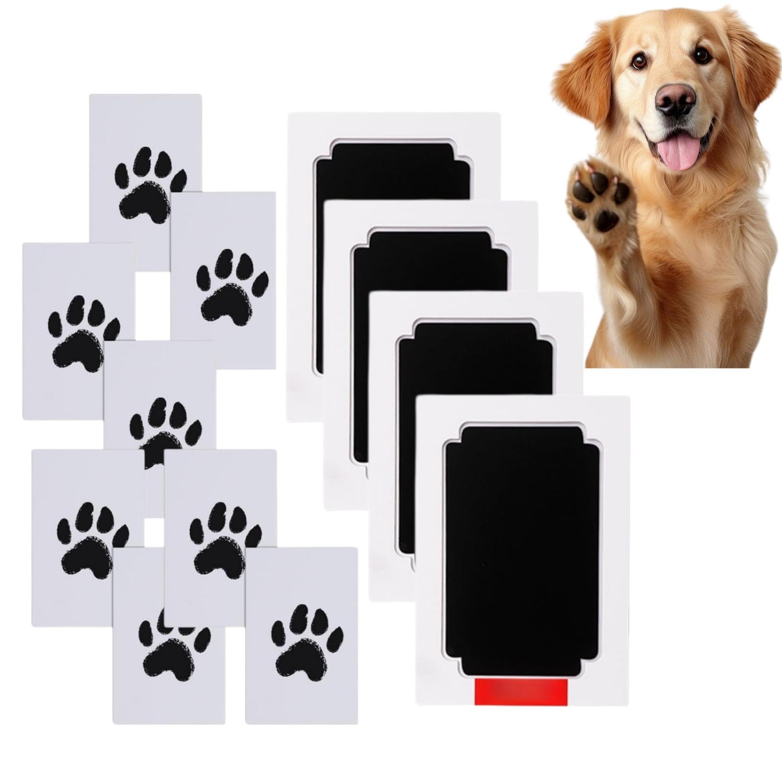 4Pcs Pet Paw Print Kit for Small Pet,Inkless Paw Print Kit for Dogs,Cats,4 x Puppy Handprint Ink Pads & 8 x Imprint Cards,Pawprint Keepsake Kit for Puppy & Kitten,No-Wash Print Pad Set for Pets
