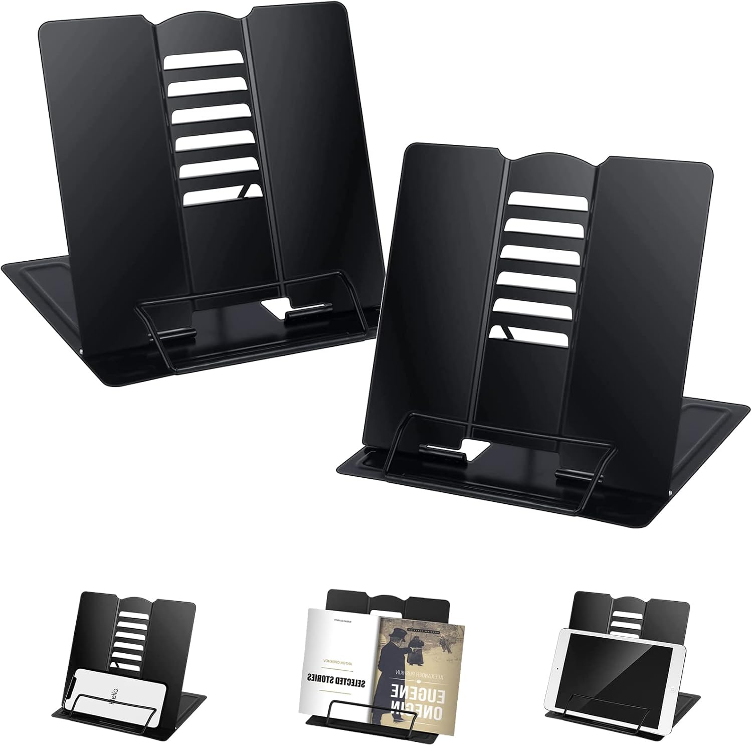 Buy MSDADA 2PC Desk Book Stand Holder for Reading, Adjustable Cookbook