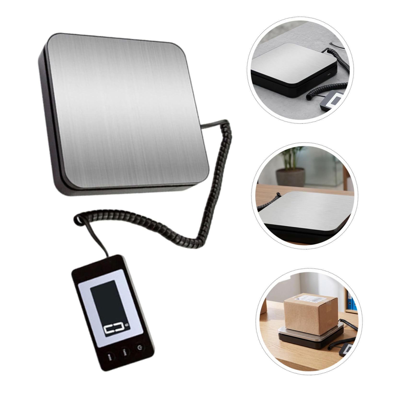 SOLUSTRE Tragbare mit Lcd Anzeige 50kg Elektronische Paketwaage Kleiner Edelstahl und Kunststoff Tare und Hold Funktion ohne Batterien für Büro und Paketsortierung