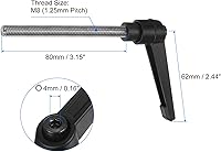 Vista 2 de uxcell 2 manijas de palanca de sujeción, M8 x 3.150 in, perno macho roscado de acero inoxidable 304, asas ajustables de bloqueo de trinquete