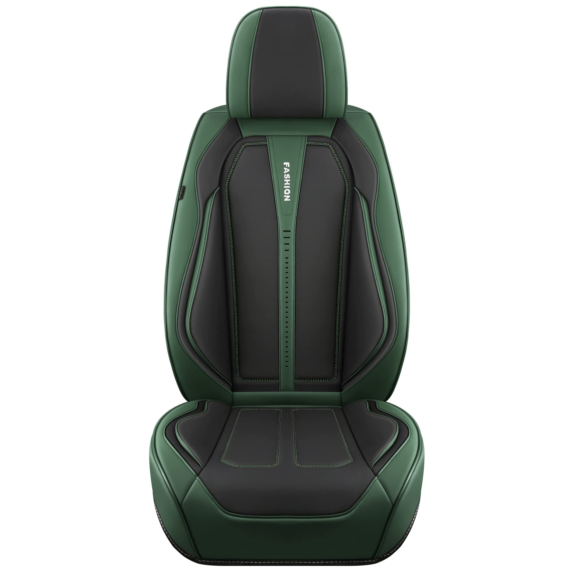 BLINGBEAR Full Coverage Faux Leather Front Car Seat Covers Fit for Cars Trucks Sedans SUVs with Waterproof Leatherette in Auto Interior Accessories (Front Pair Green)