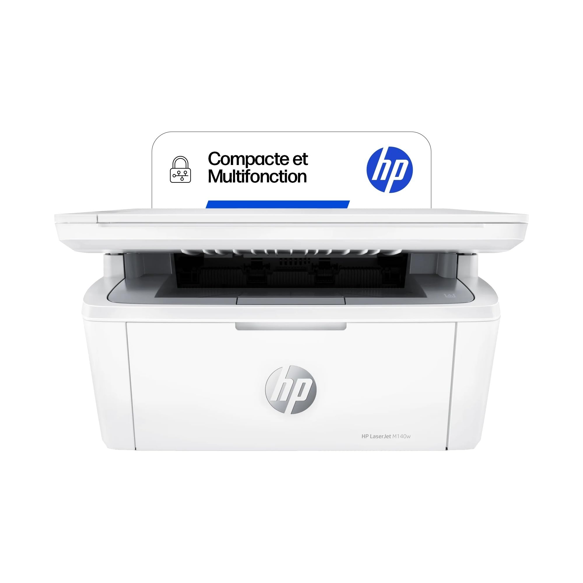 HP LaserJet M140w, 7MD72F, Imprimante Multifonction Laser A4, Monochrome, Impression Recto/Verso Manuelle en Noir et Blanc, 20 ppm, Wi-FI, Smart, Blanche
