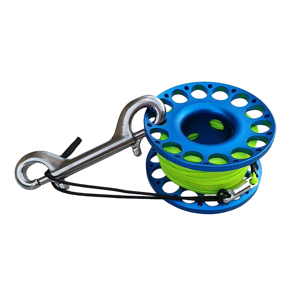 Baoblaze Hohe Qualität Aluminium Mini Reel Fingerreel Unterwasser Sport Finger Reel mit 15/30 Meter Leine und Karabinerhaken