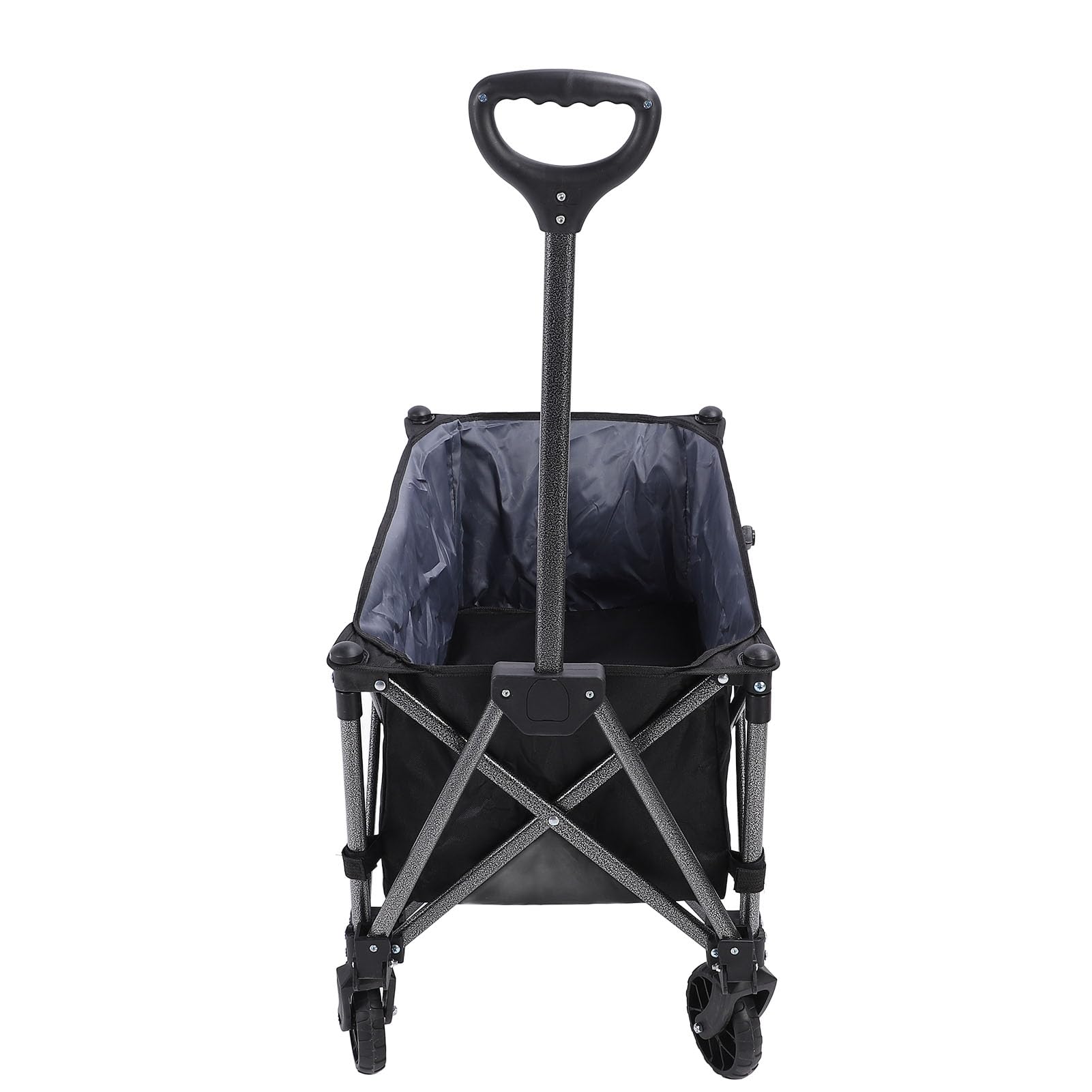 Zusammenklappbarer Wagen, 100 l, Polyester, Stahl, für den Außenbereich, Lebensmittelwagen, Strandwagen für Sport, Einkaufen, Camping, Schwarz