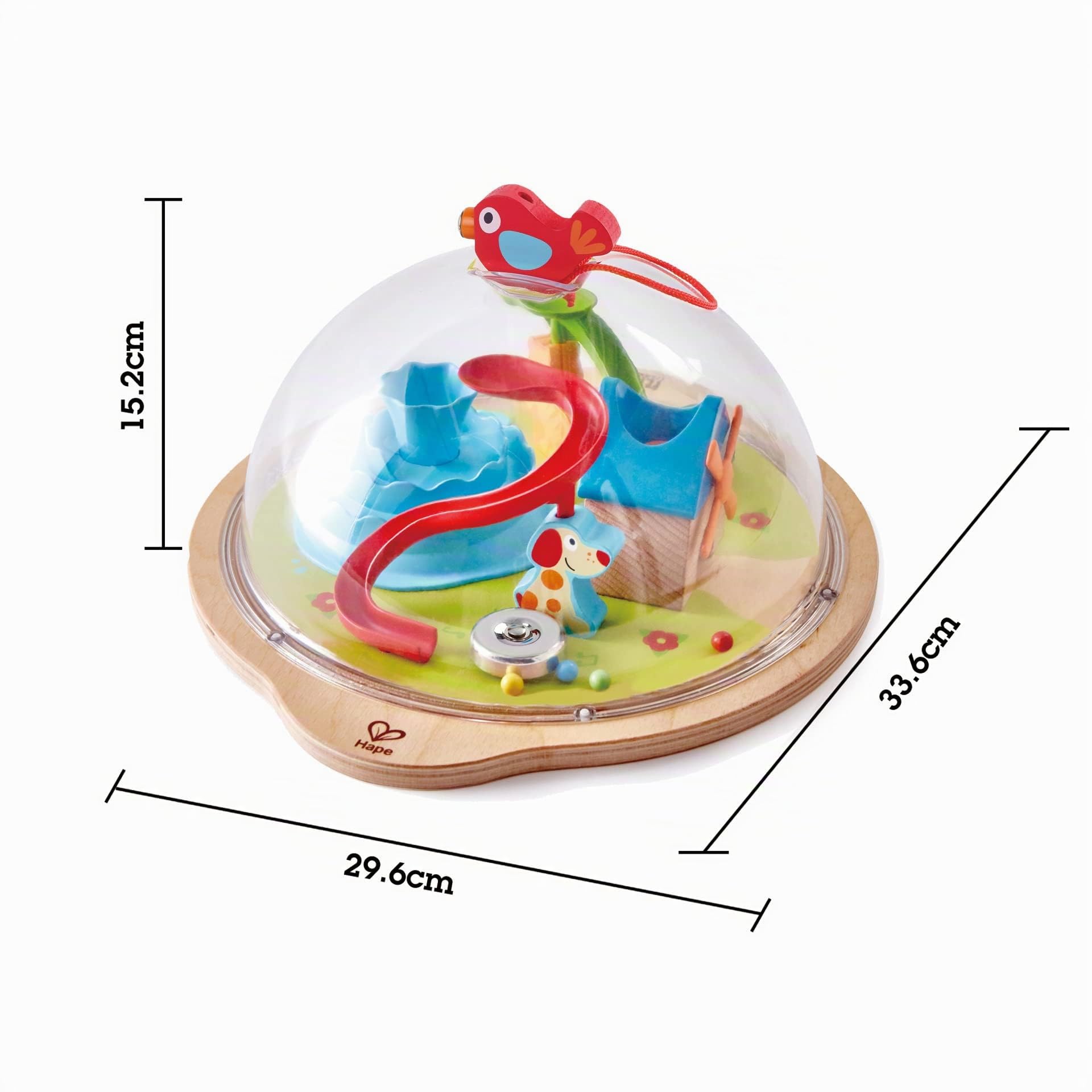 Hape Globe-Aventure de la Vallée Ensoleillée, Jouet 3D avec Labyrinthe Magnétique, Jouet pour Enfant avec Coupole Transparente, Personnages et Accessoires