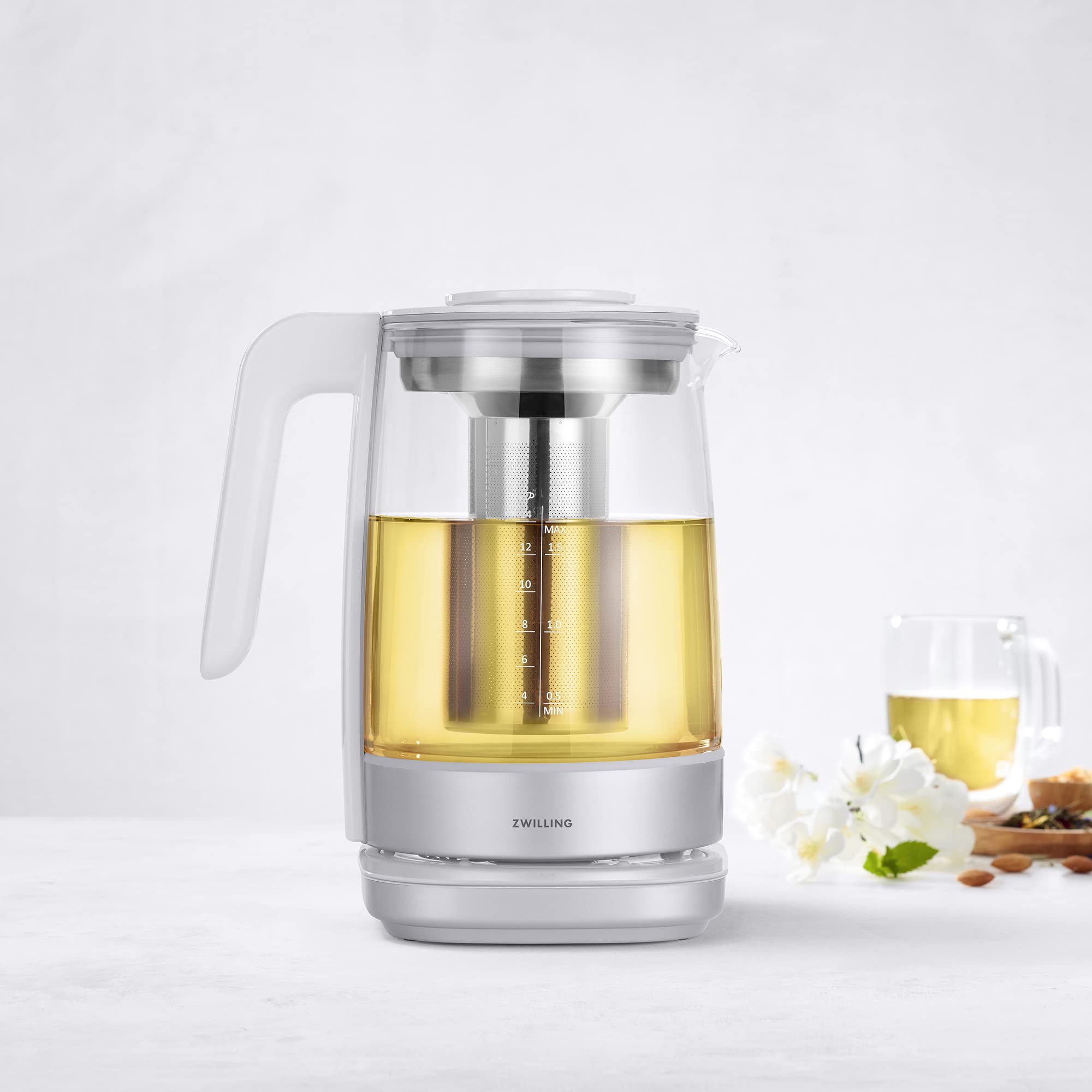 Enfinigy - Hervidor de vidrio de 1.7 L, tetera de té, 6 temperaturas preestablecidas para la taza perfecta, temporizador de té, color plateado 7