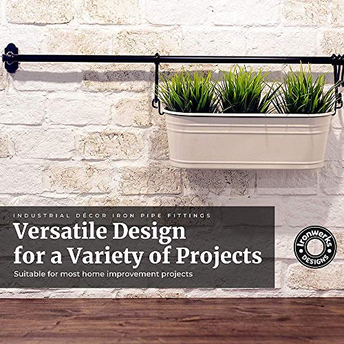 Ironwerks Designs 1-1/4" Metal Flange - Decorative Pipe Shelf Décor, Industrial Pipe Fittings [4 Pack] #TOP5