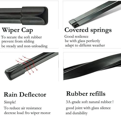 Miniatura 7 de Windshield Wipers Front & Rear Wiper Blades Set Kit For Opel Zafira A 1999-2005 24"+22"+16" Car Windshield Wipers