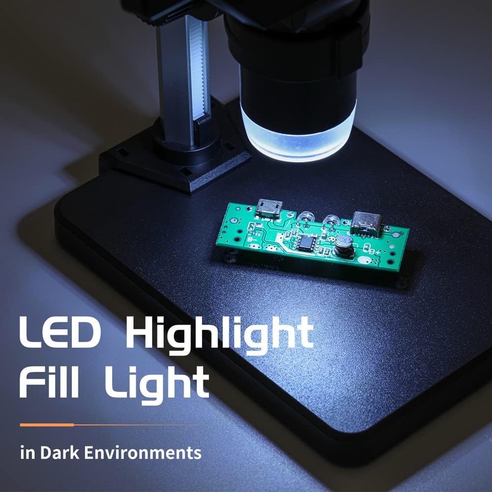 Digital Microscope with 5.5 inch LCD,1000X USB Industrial Electron Microscope for Antiques Identification, Fine Engraving