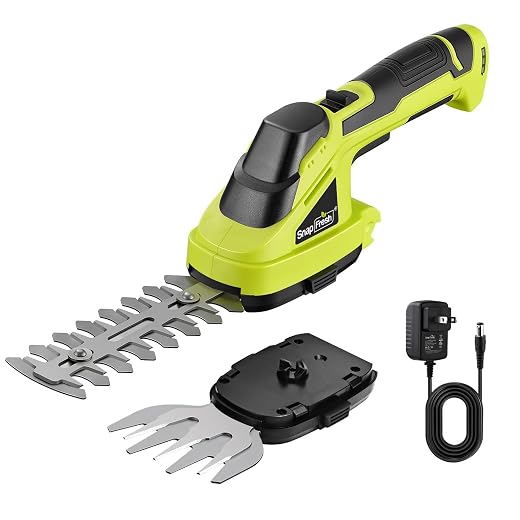SnapFresh Cordless Grass Shear Bush Trimmer, 2 in 1 Handheld Hedge Trimmer, 7.2V Electric Grass Trimmers, Lightweight Shrubbery Trimmers Battery & Charger Included, Shrub Trimmer for Garden(Green)
