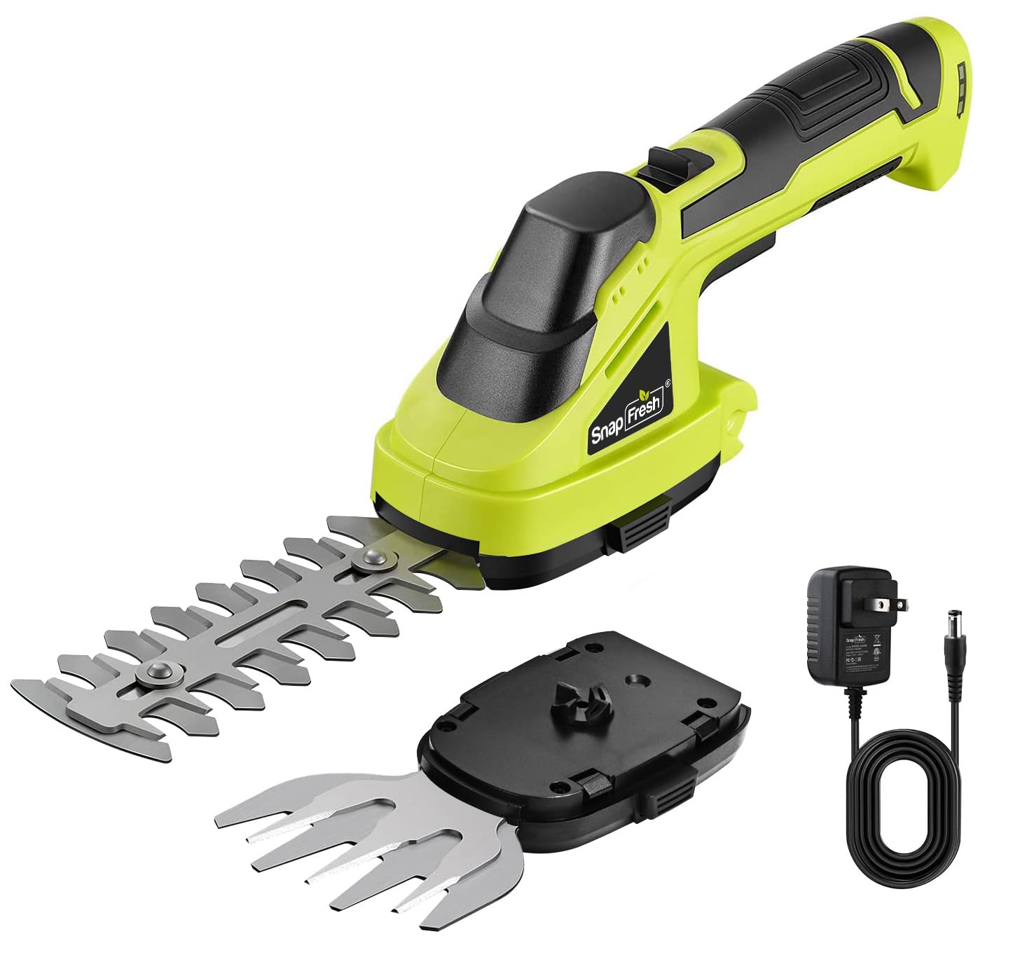 SnapFresh Cordless Grass Shear Bush Trimmer, 2 in 1 Handheld Hedge Trimmer, 7.2V Electric…