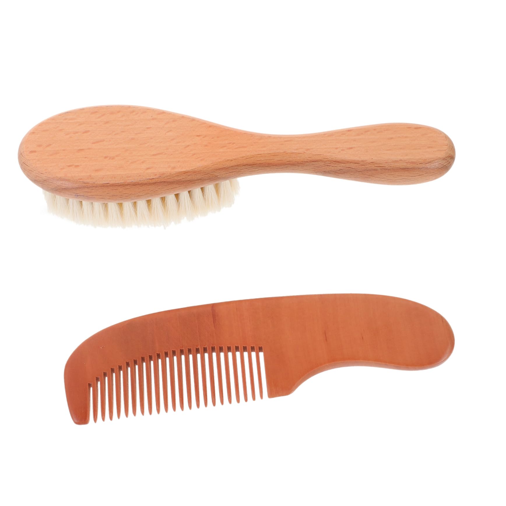 ibasenice Baby Hair Brush Set Wool Brush Wooden Comb Gentle Detangler for Newborns Baby Care Products