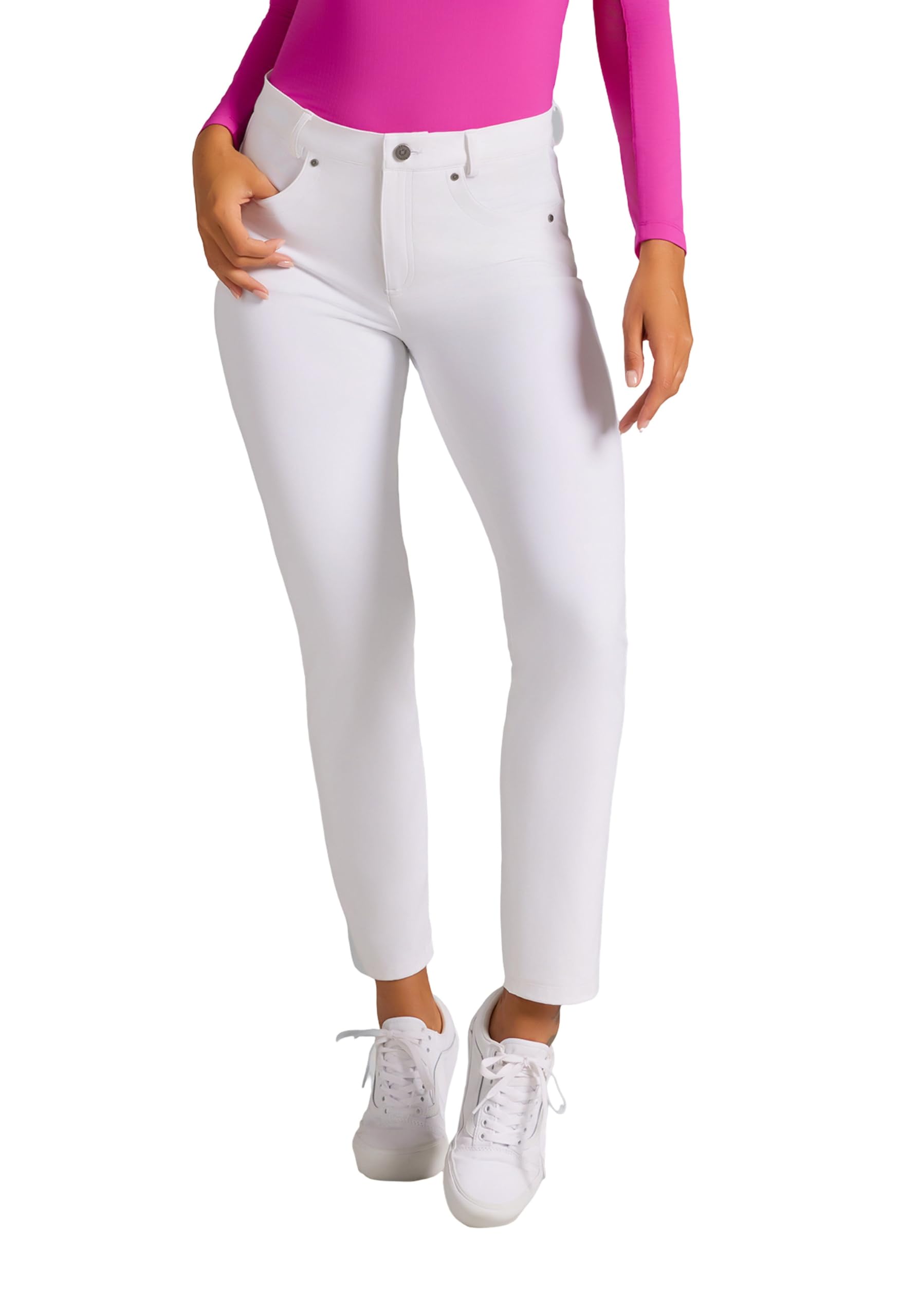 IBKUL Womens 5-Pocket Pants Stretch Performance Fabric Durable Flattering Design for All-Season Comfort 75002
