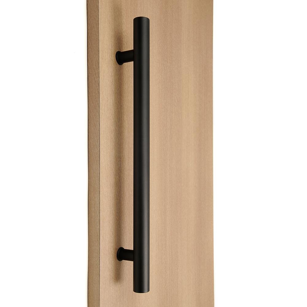 STRONGAR Modern & Contemporary Round Bar/Ladder/H-Shape Style 457mm / 18 Inches Push-Pull Stainless-Steel Door Handle - Matte Black Powder Finish