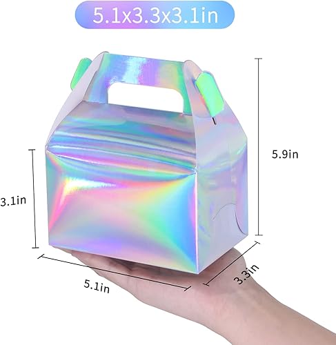 Miniatura 3 de SZYCHEN 10 unidscaja de regalo holográfica pastel caramelo galleta embalaje cartón portátil para bodas y fiestas de cumpleaños