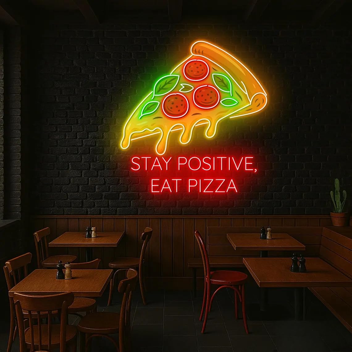 Pizza Neon Sign – Pizza LED Light for Pizzeria, Italian Restaurant, Fast Food Shop, Cafe Bar Wall Decor