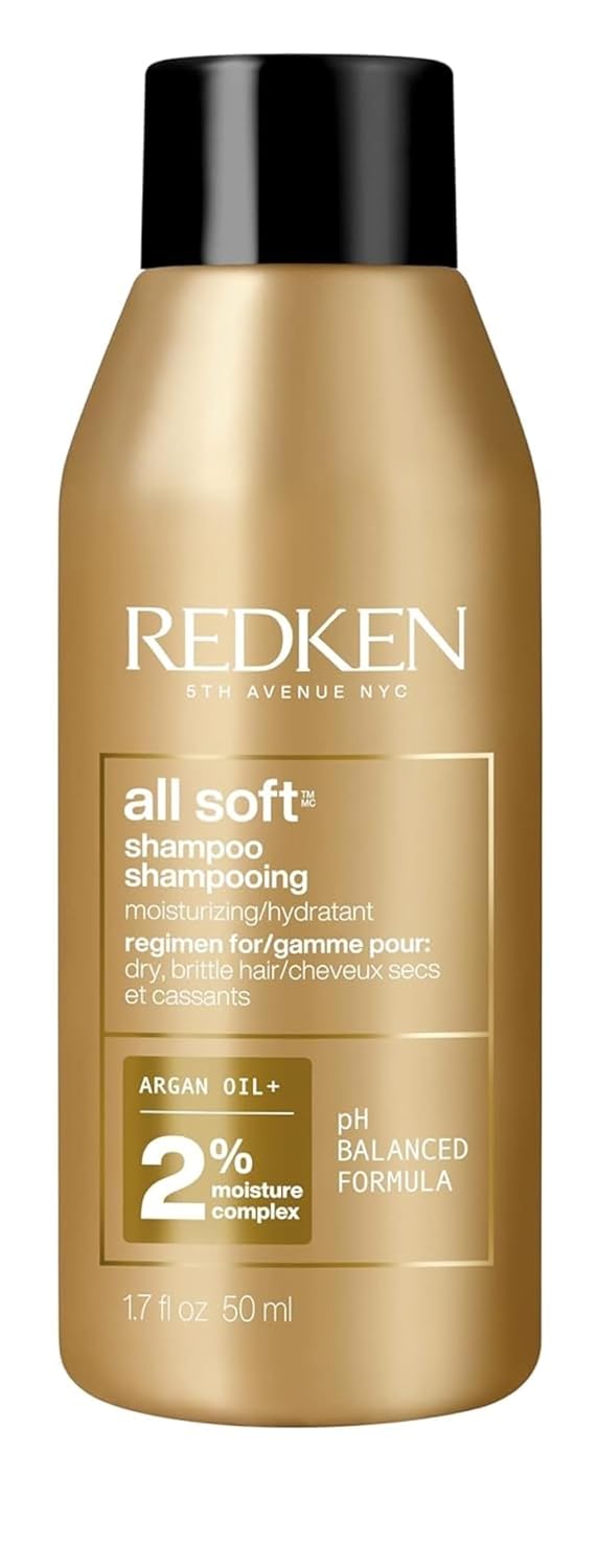 Redken All Soft Shampoo - Moisturizes & Hydrates Dry, Brittle Hair, Gently Cleanses and Softens, With Argan Oil, Safe For Color-Treated Hair