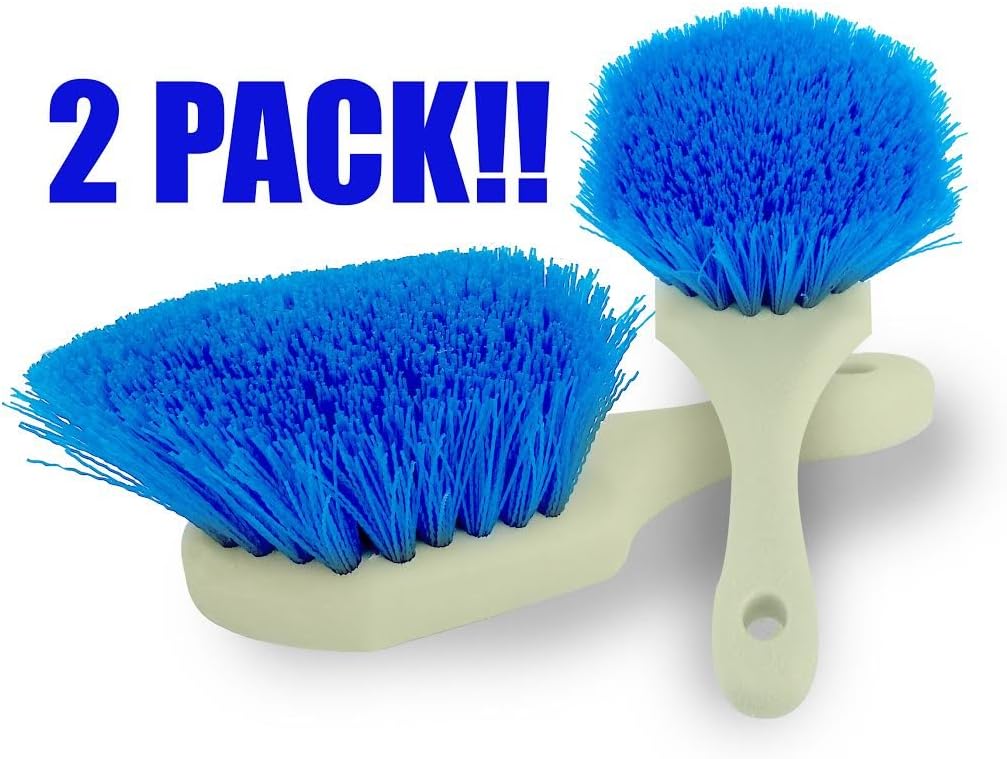 VIVA GREEN Heavy Duty Wheel Short Handle Fender and Wheel Scrub Brush