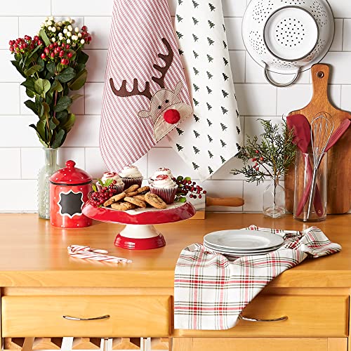 Dii Christmas Kitchen Towels Decorative Embellished Cotton Dish Towel Set, 18X28, Reindeer, 3 Count #TOP4