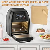Vista 4 de BYKITCHEN Revestimientos para freidora de aire de 9.4x8.7 pulgadas compatibles con freidora de aire de 4-7QT y freidora de aire multifuncional