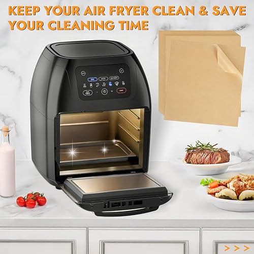 Miniatura 4 de BYKITCHEN Revestimientos para freidora de aire de 9.4x8.7 pulgadas compatibles con freidora de aire de 4-7QT y freidora de aire multifuncional