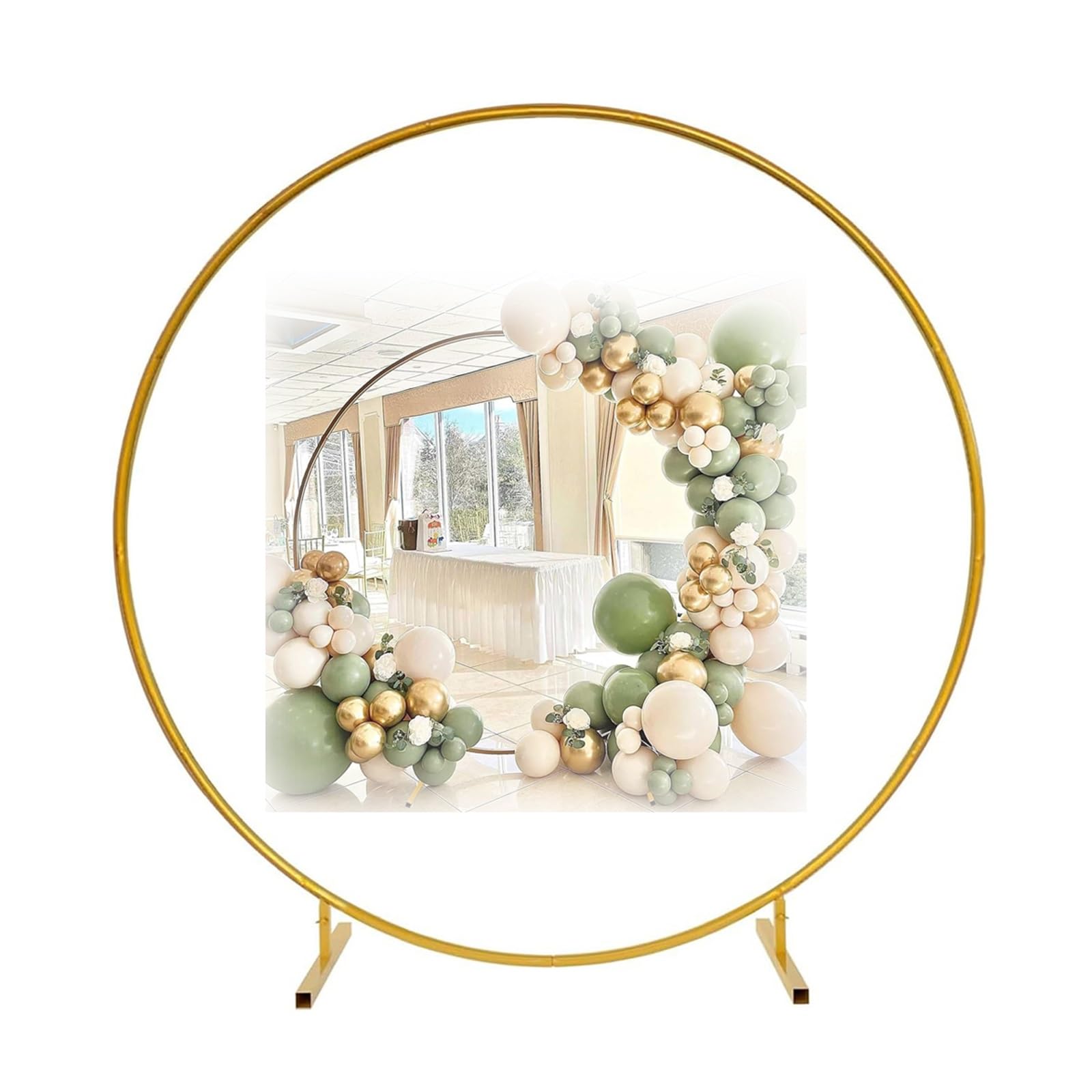 ArcheBallon Anniversaire, ArcheDe Mariage, Métal Support De Toile De Fond De Grandes Taille, Décoration Support De Toile De Fond De Grandes Taille,Kit D'arches De Ballons Réutilisable(Gold,200cm)